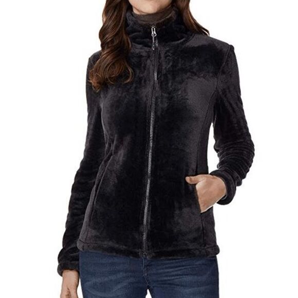 Plush Faux Fur Full Zip Jacket Black XL | 32 Degrees - Picture 5 of 9